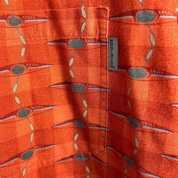 Woolrich Brick Kayak Graphic Button Down Short Sleeve size XL All over Print - Picture 3 of 8